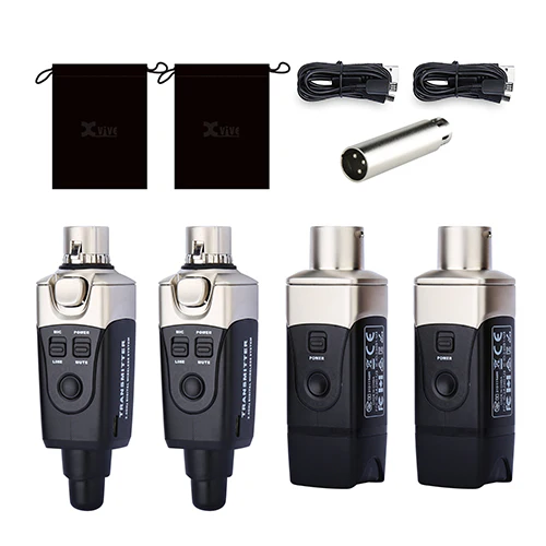 Xvive U3D Dual Microphone Wireless System - 2.4GHz 24bit/48KHz, USB Rechargeable, 100' Range - Image 2