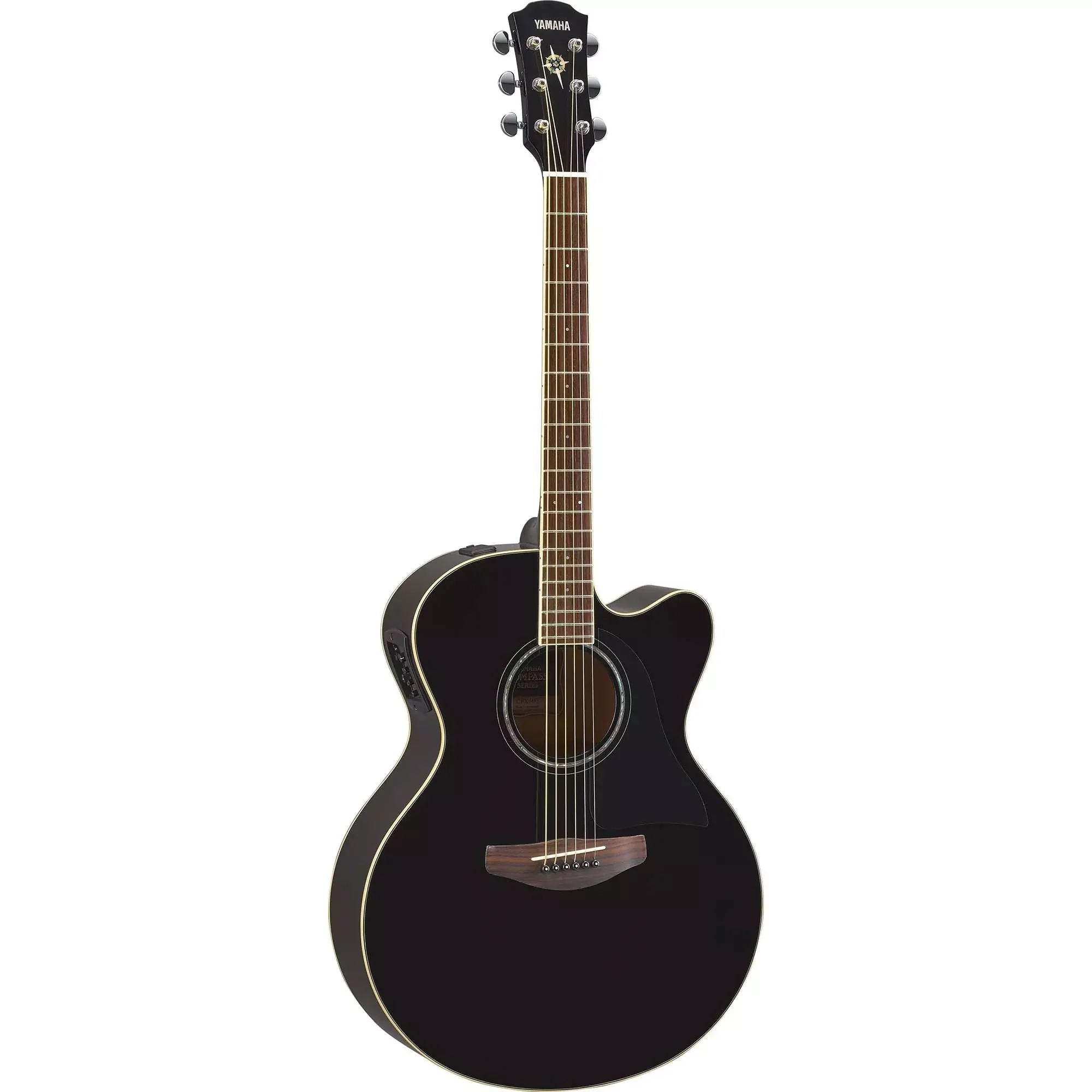 Yamaha CPX600-BL Full Body 25" Scale Acoustic Electric Guitar, Black