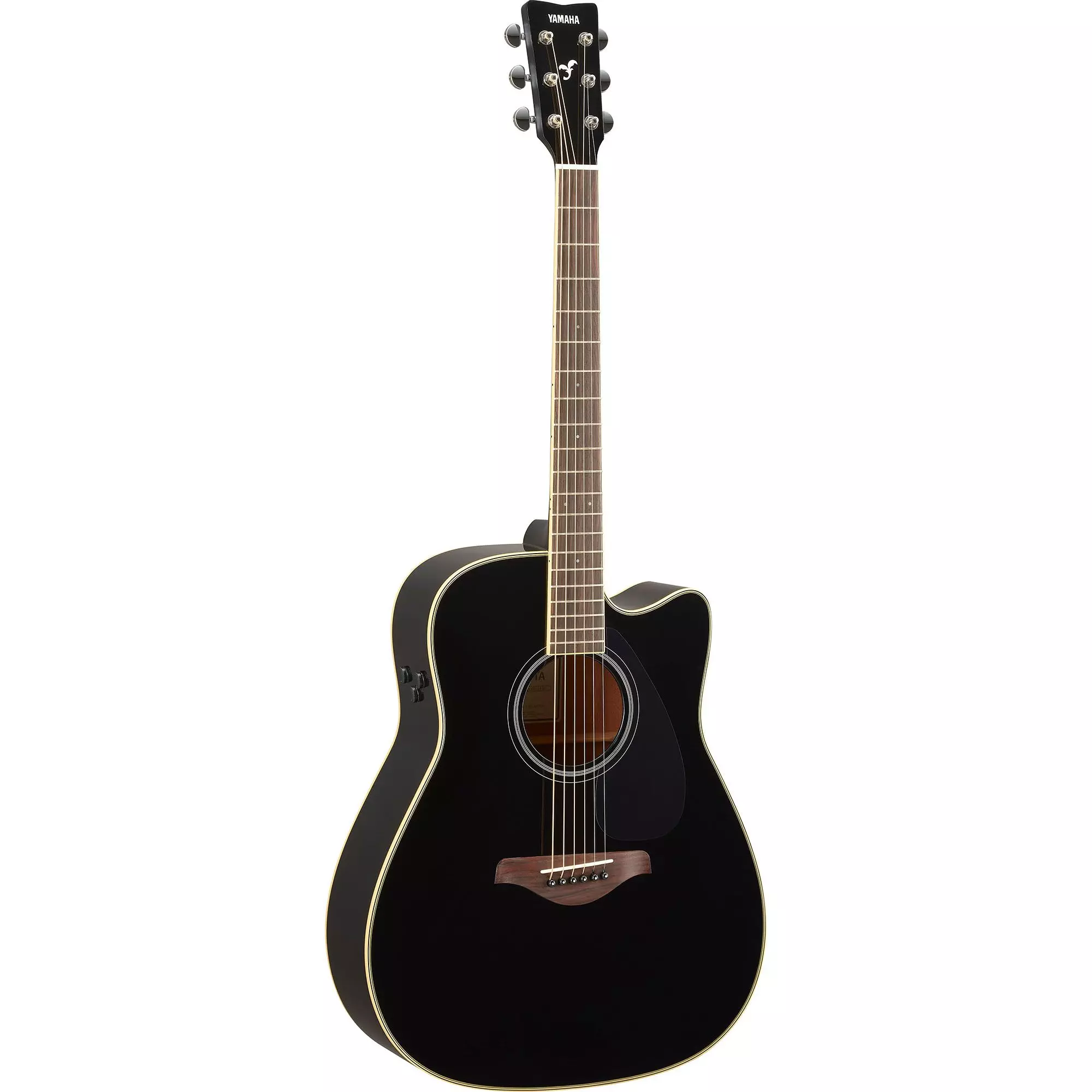 Yamaha FGC-TA-BL Folk Guitar, Trans-Acoustic w/Cutaway and Electronics, Black - Image 2