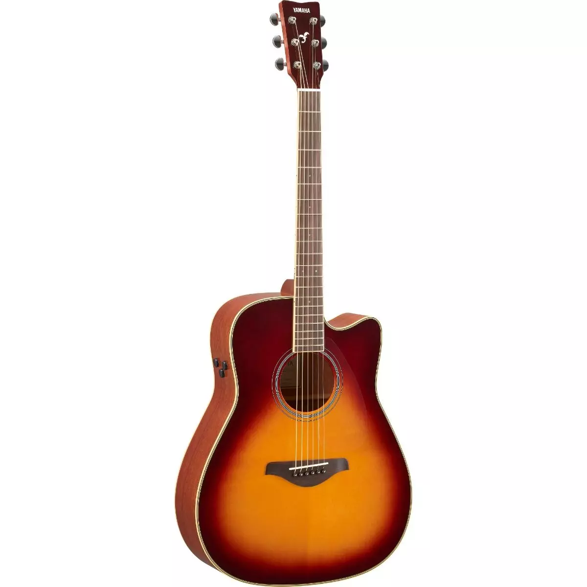 Yamaha FGC-TA-BS Folk Guitar, Trans-Acoustic w/Cutaway and Electronics, Brown Sunburst - Image 2