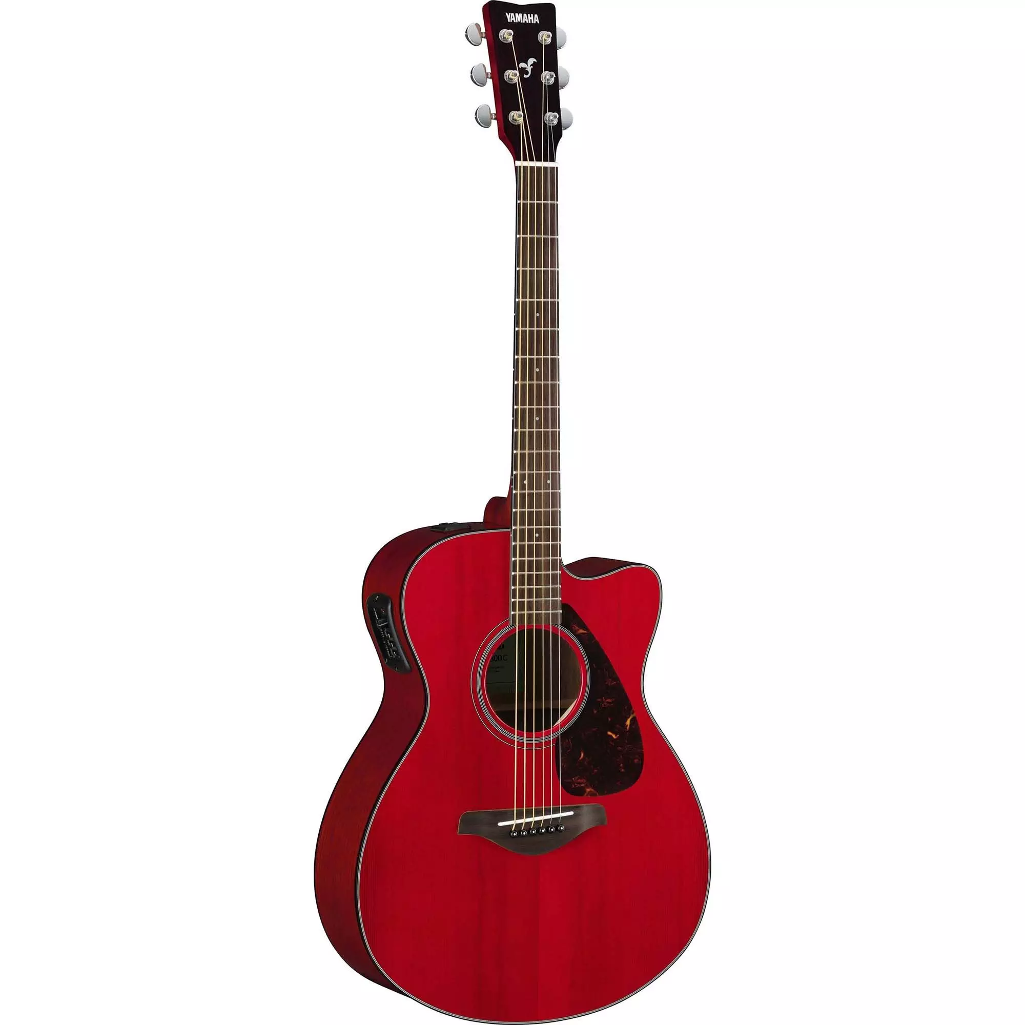 Yamaha FSX800C-RR Small Body Acoustic Guitar w/ Electronics, Cutaway, Solid Spruce Top, Ruby Red
