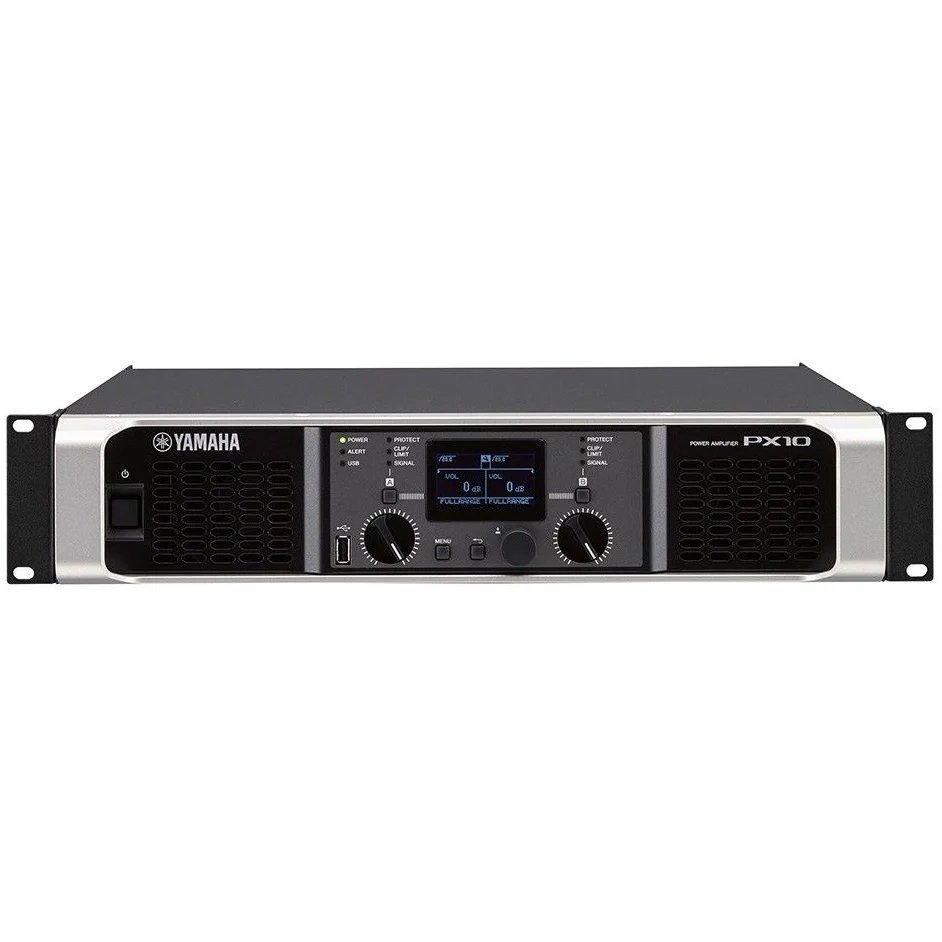 Yamaha PX10 Dual-channel Power Amp, 1200 watts x 2 @ 4Ohms, Class-D, Built in DSP, 2RU