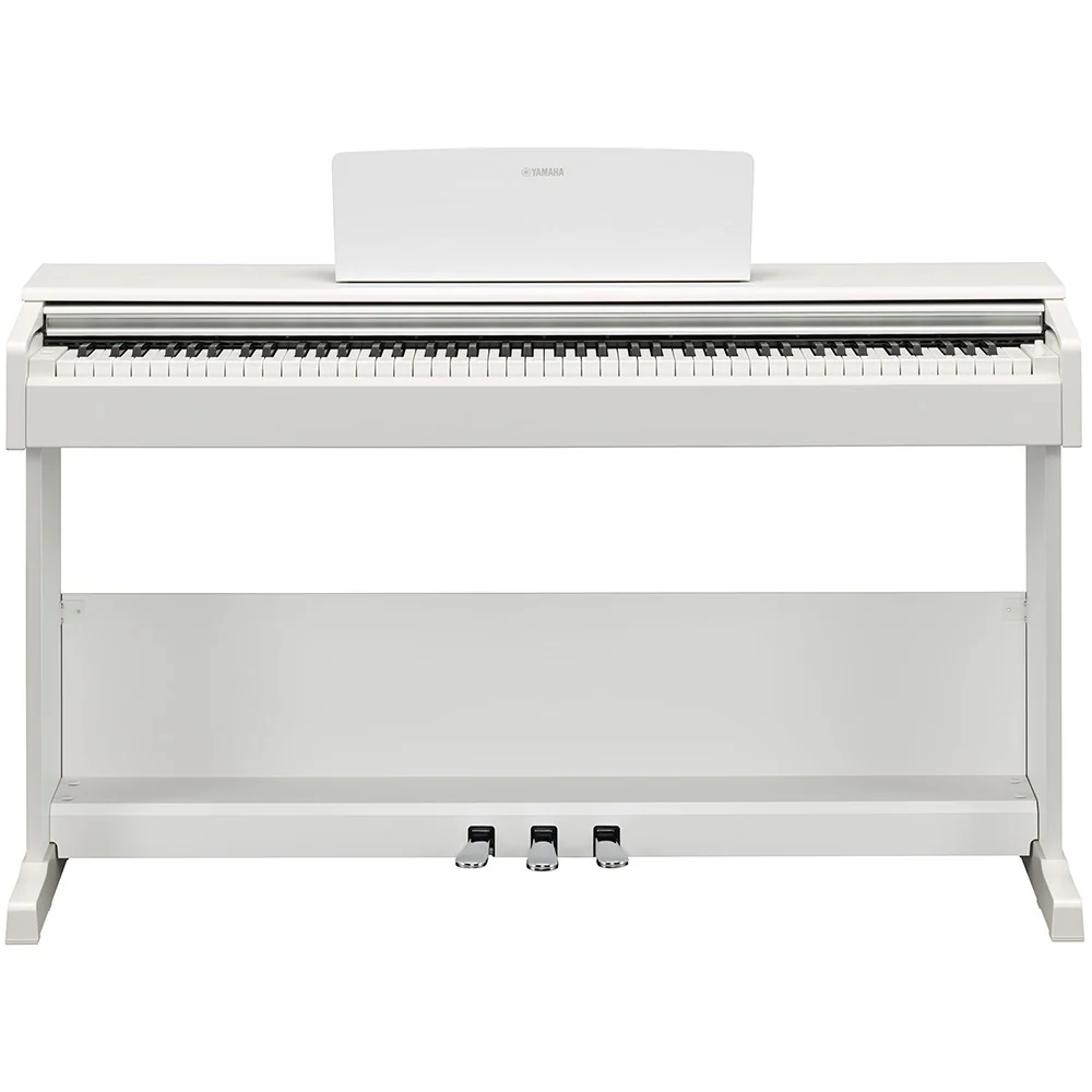 Yamaha YDP105WH 88 Key Digital Piano w/ Stand, Pedal Unit, and Bench, White