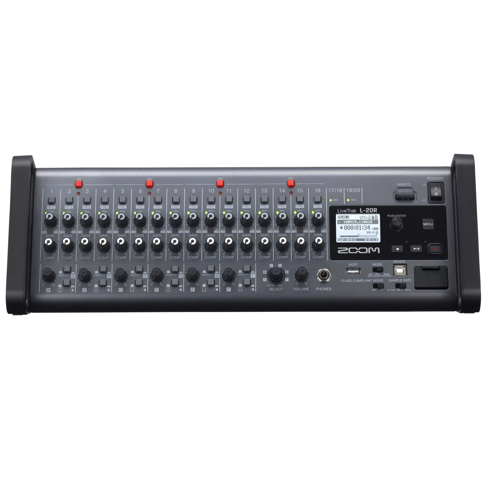 Zoom LIVETRAK-L20R LiveTrak L-20R Rack-Mount Multi-Track Recording Mixer