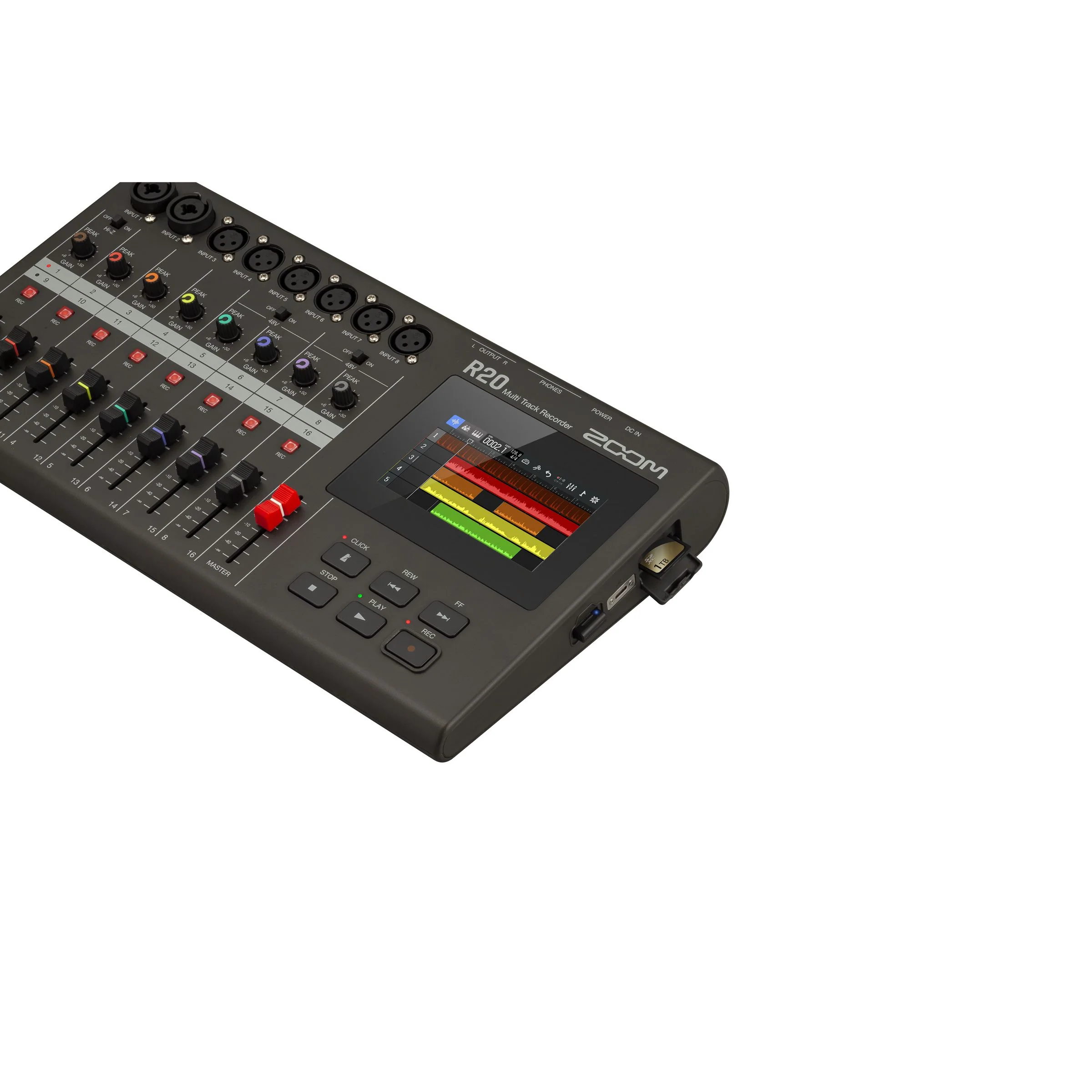 Zoom R20 16-Track, 8-Channel Recorder and Audio Interface w/ Touchscreen - Image 3